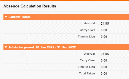 Sage People Absence Calculation Results Learn more