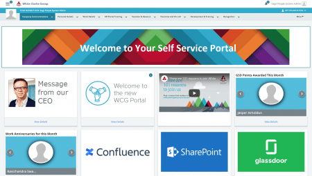 White Clarke Group Sage People Self Service Screen. Read morre