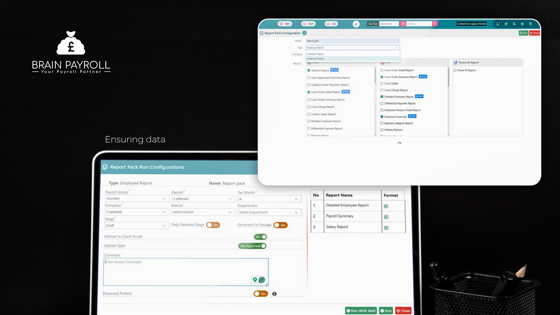 Ensuring data security and access control with Brain Payroll