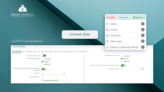 Ensure GDPR compliance with Brain Payroll